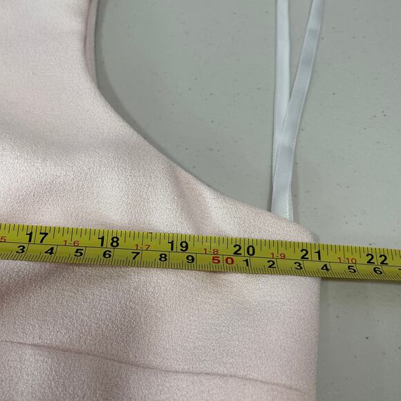 Karl Lagerfeld Paris Pink Sleeveless Navy Lace Trim Classic Career Shift Dress L - Picture 10 of 13